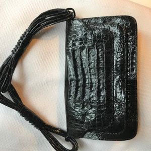 Nancy Gonzalez black crocodile hand/shoulder bag